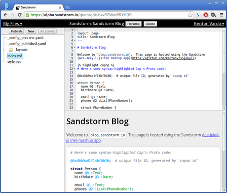 Hacker CMS screenshot