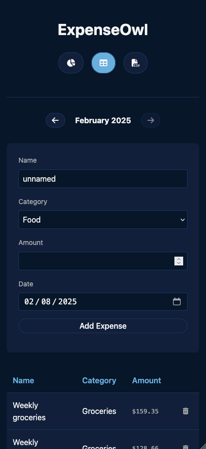 ExpenseOwl screenshot
