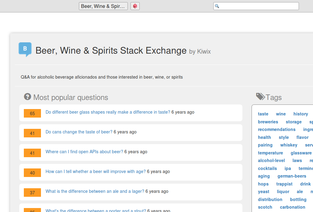 Kiwix screenshot