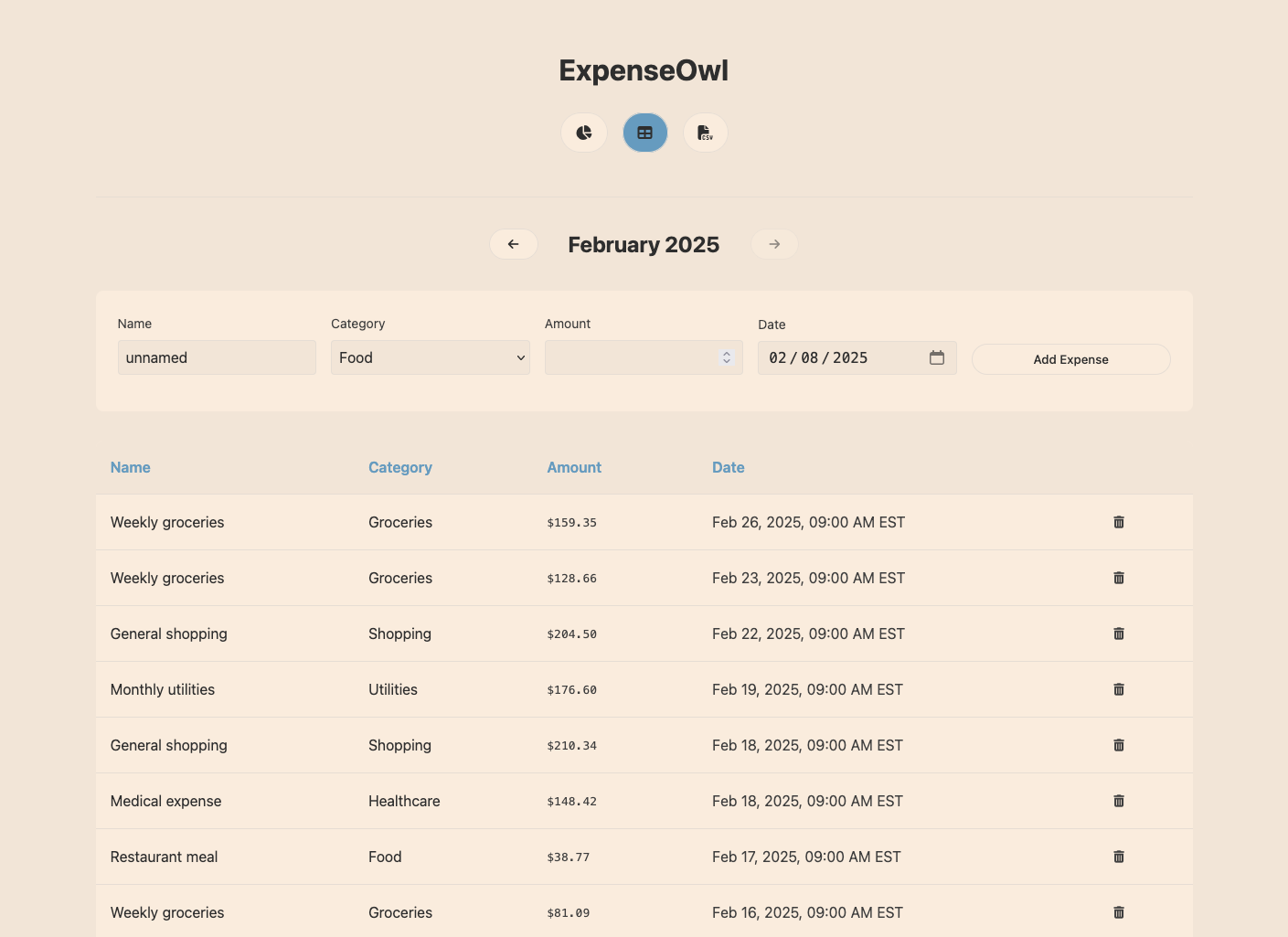 ExpenseOwl screenshot