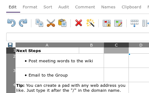 EtherCalc screenshot