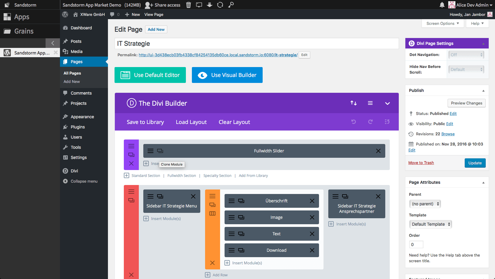 WordPress screenshot