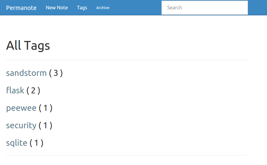 Permanote screenshot