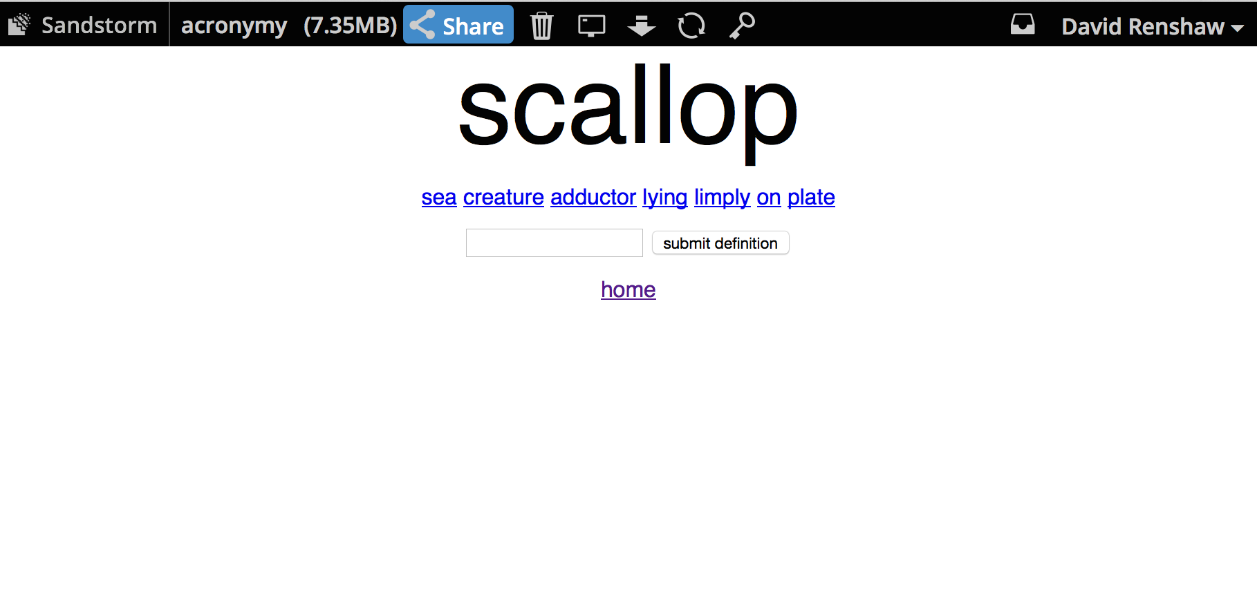 Acronymy screenshot
