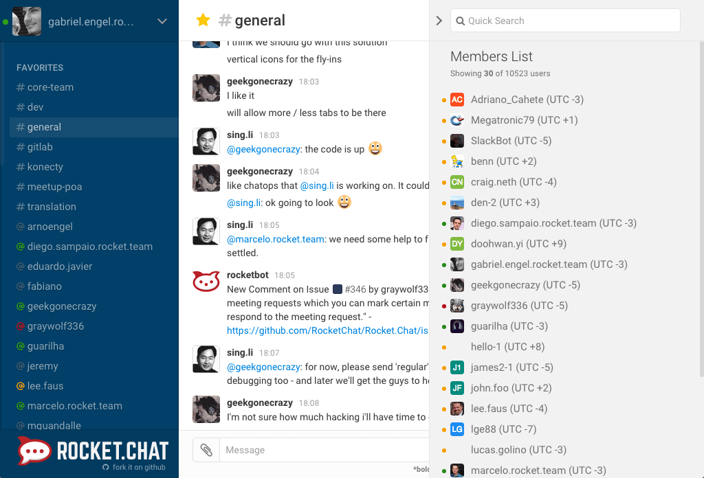 Rocket.Chat screenshot