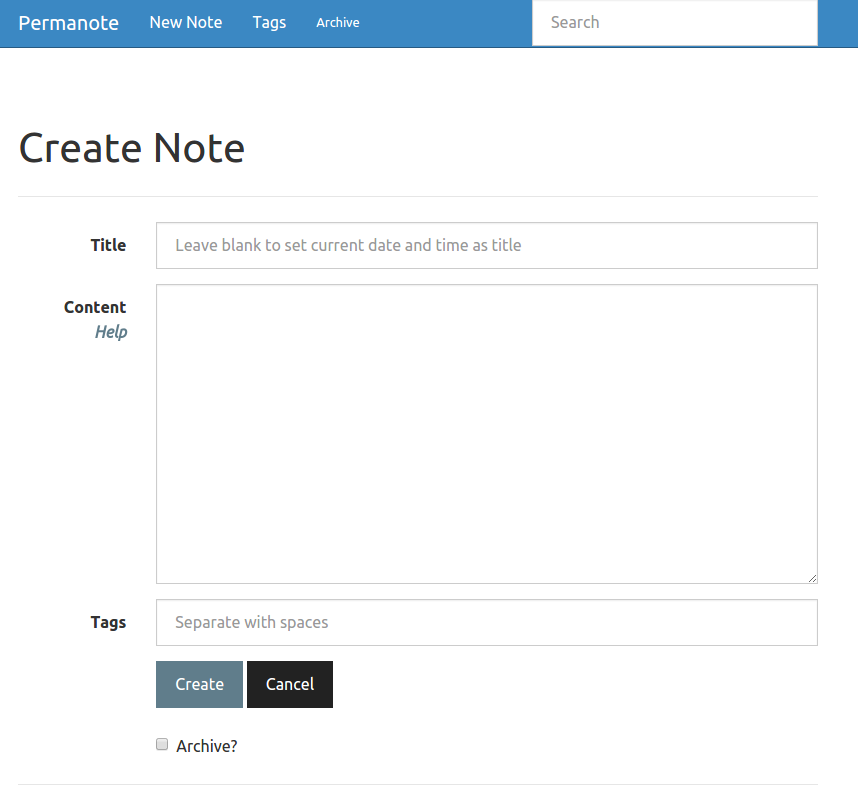Permanote screenshot