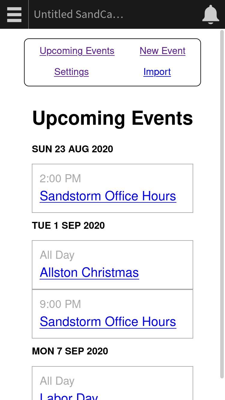 SandCal screenshot