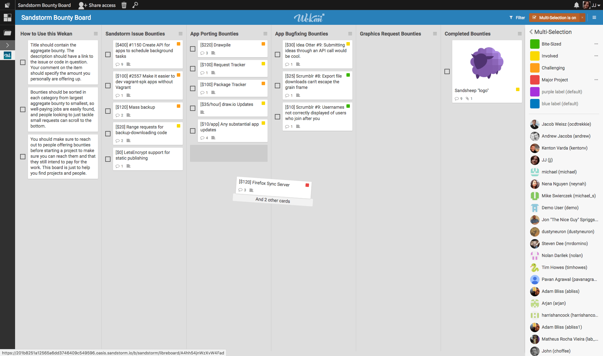 Wekan screenshot