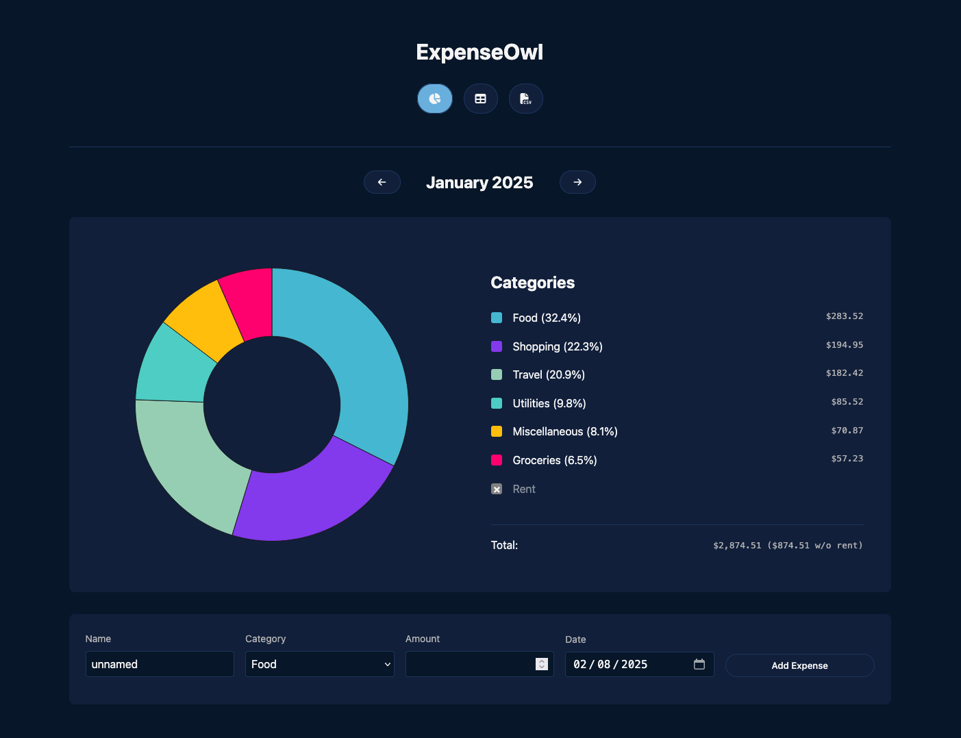 ExpenseOwl screenshot