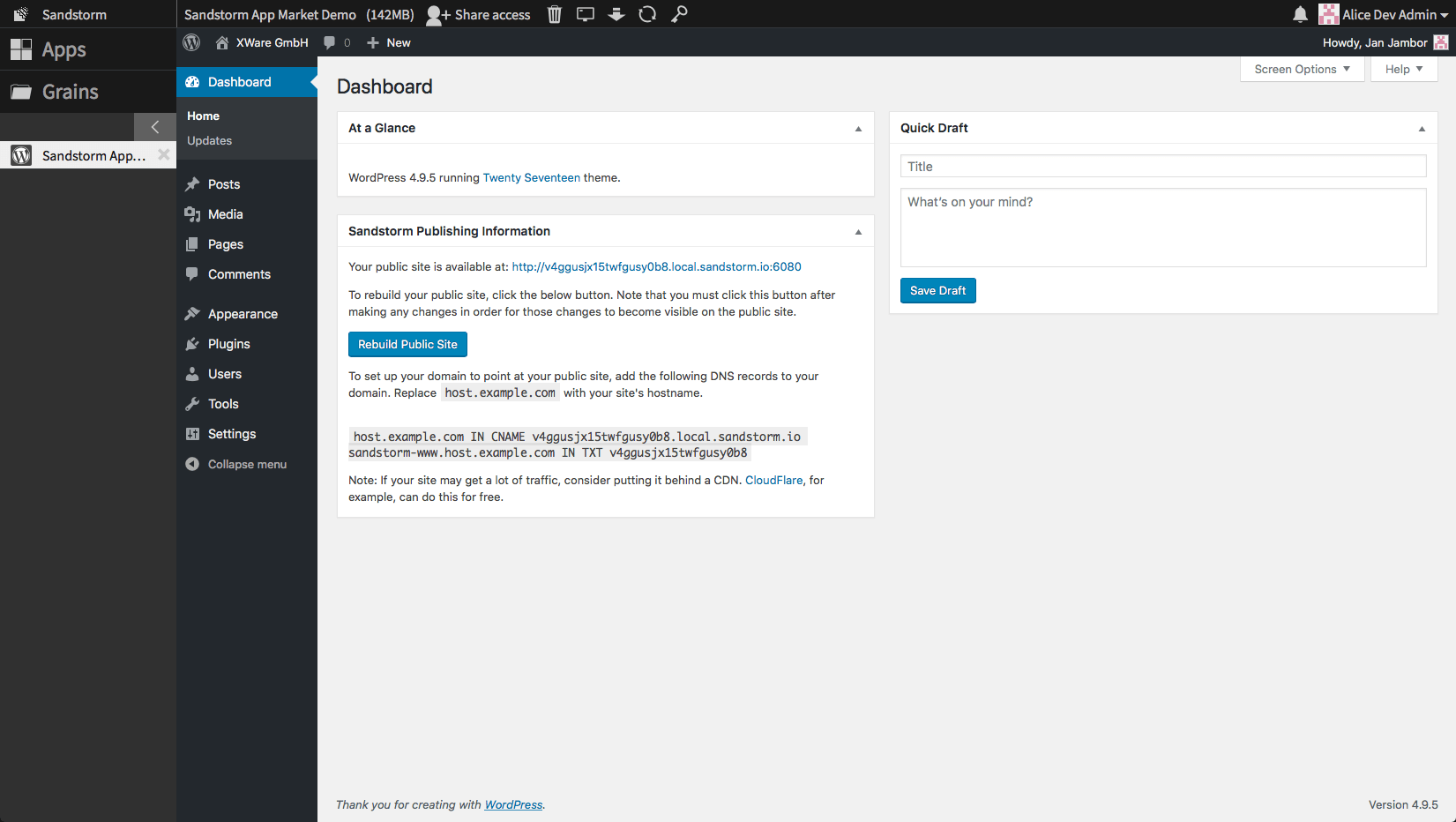 WordPress screenshot