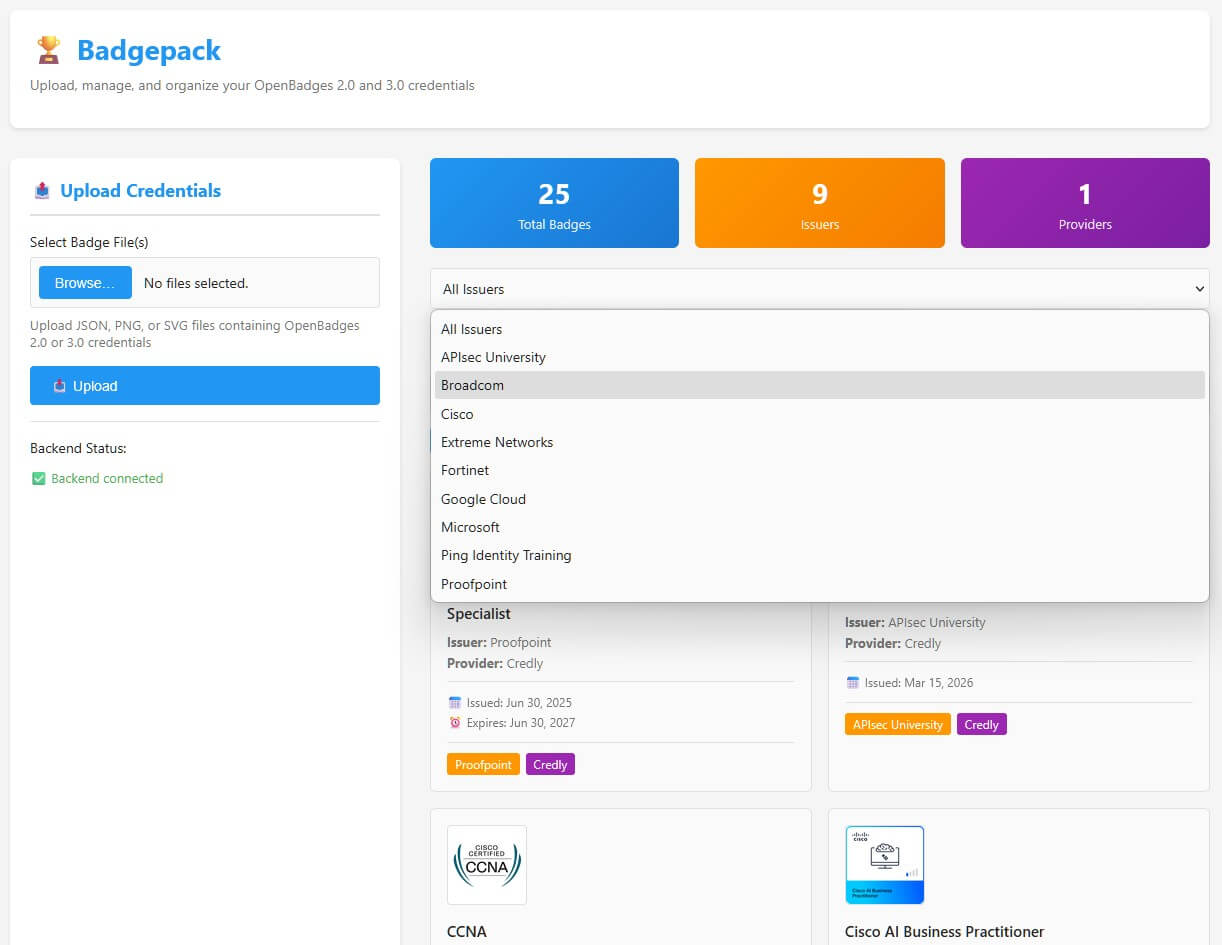 Badgepack screenshot