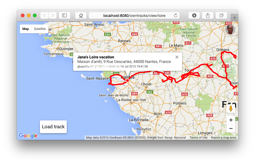 OwnTracks screenshot