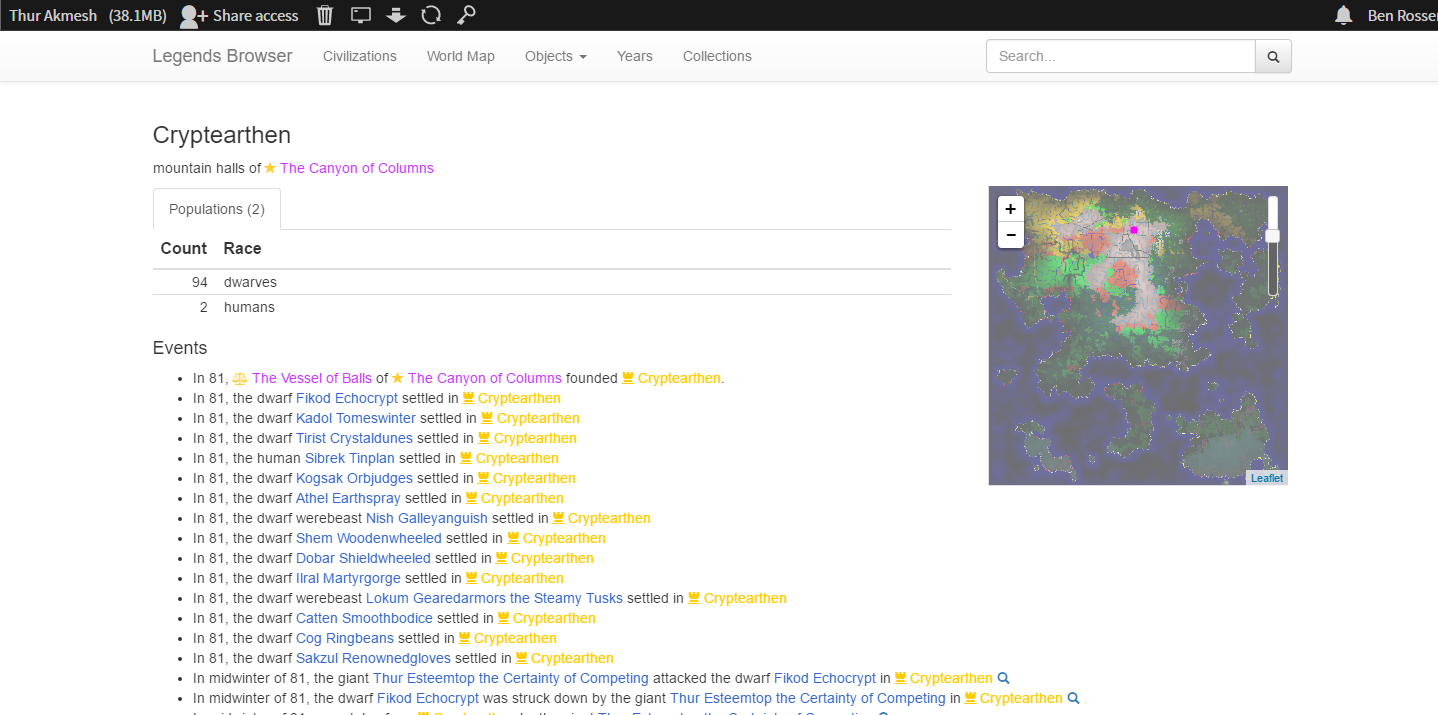 Legends Browser screenshot