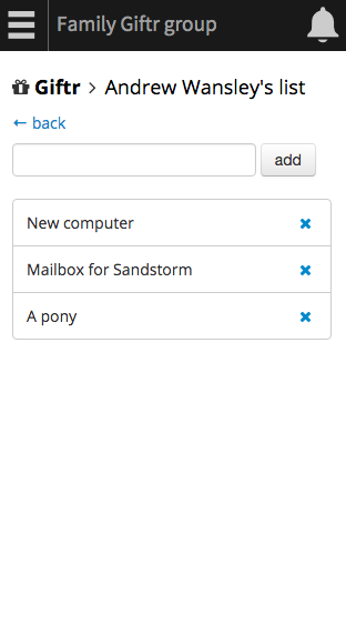 Giftr screenshot